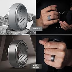 Egnaro Men's Silicone Rings 10mm Wide 2.5mm