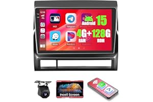 Realdio 4+128GB Android 15 Car Radio for Toyota Tacoma 2005-2015 Wireless Carplay Android Auto, 9 Inch 1280 * 720P in-Cell To
