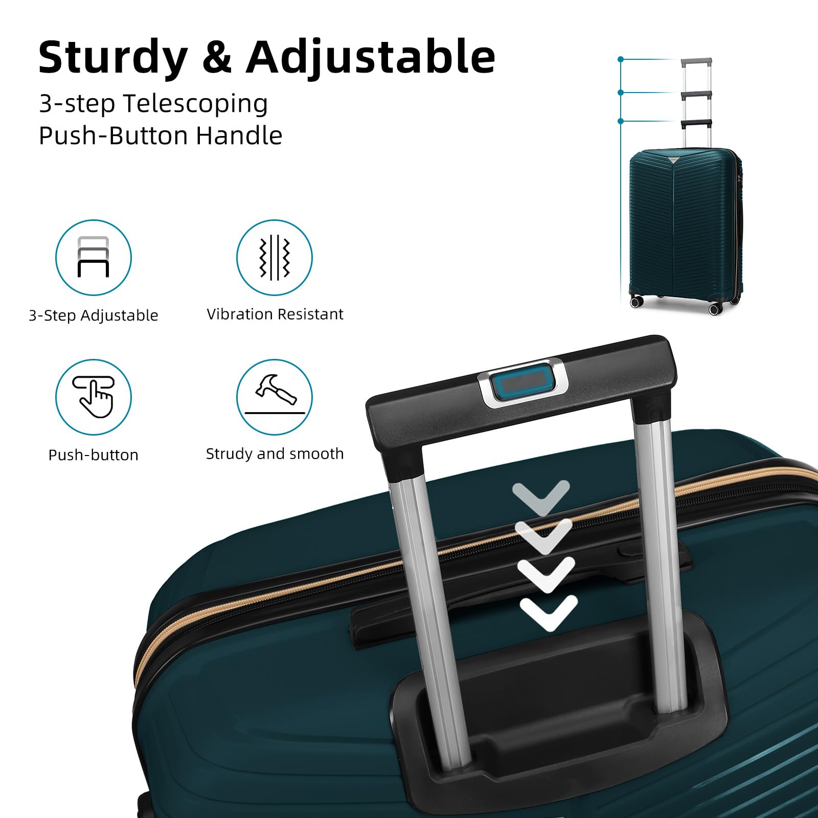 LEAVES KING LARVENDER Luggage Sets 5 Piece, Expandable(Only 24