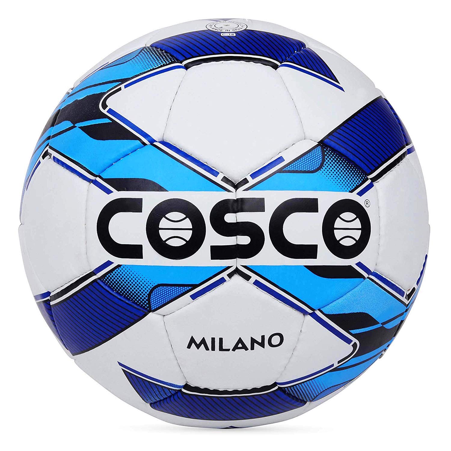 COSCO Milano Synthetic-Fiber Football (Multicolour, Size 5) | Rubber moulded | Soccer Ball | latex Bladder Core