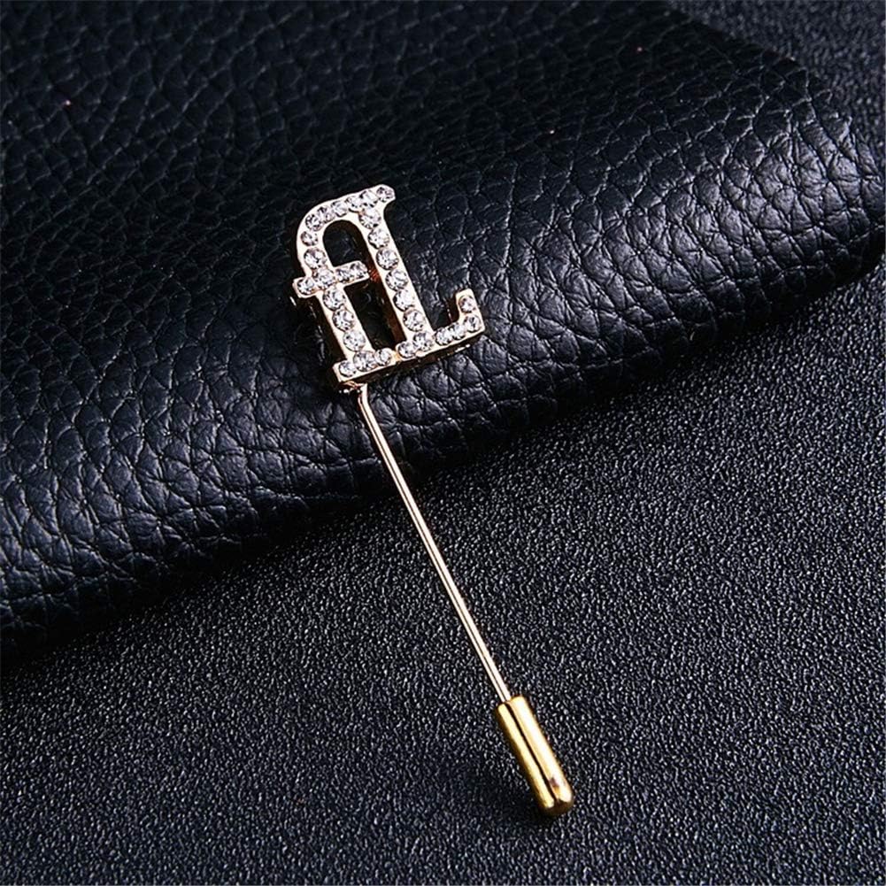 Crystal Suit Lapel Pin Spille Ailuor Dalla A Alla Z Iniziale 26 Inglese Lettere Spilla Pin Metallo Placcato Libero Aaa Gioielli Bambine E Ragazze