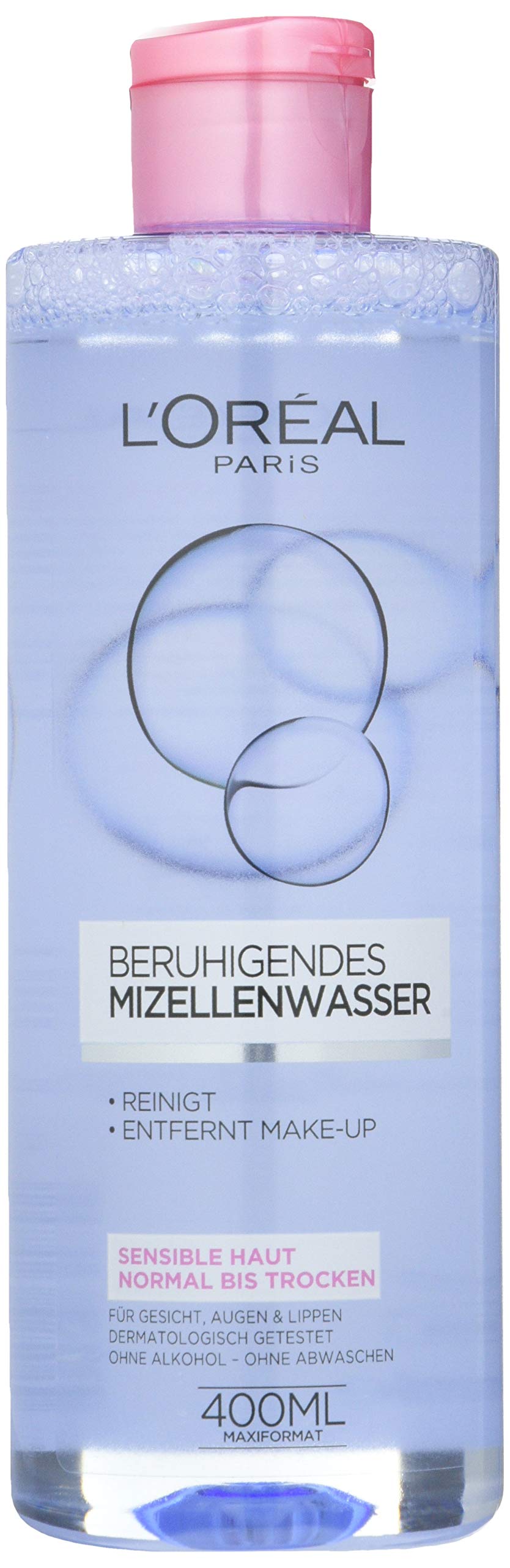 L'Oréal Paris Skin Expert Facial Cleansing, Soothing Micellar Water and Make-Up Remover for Cleansing and Care, 3 x 400 ml