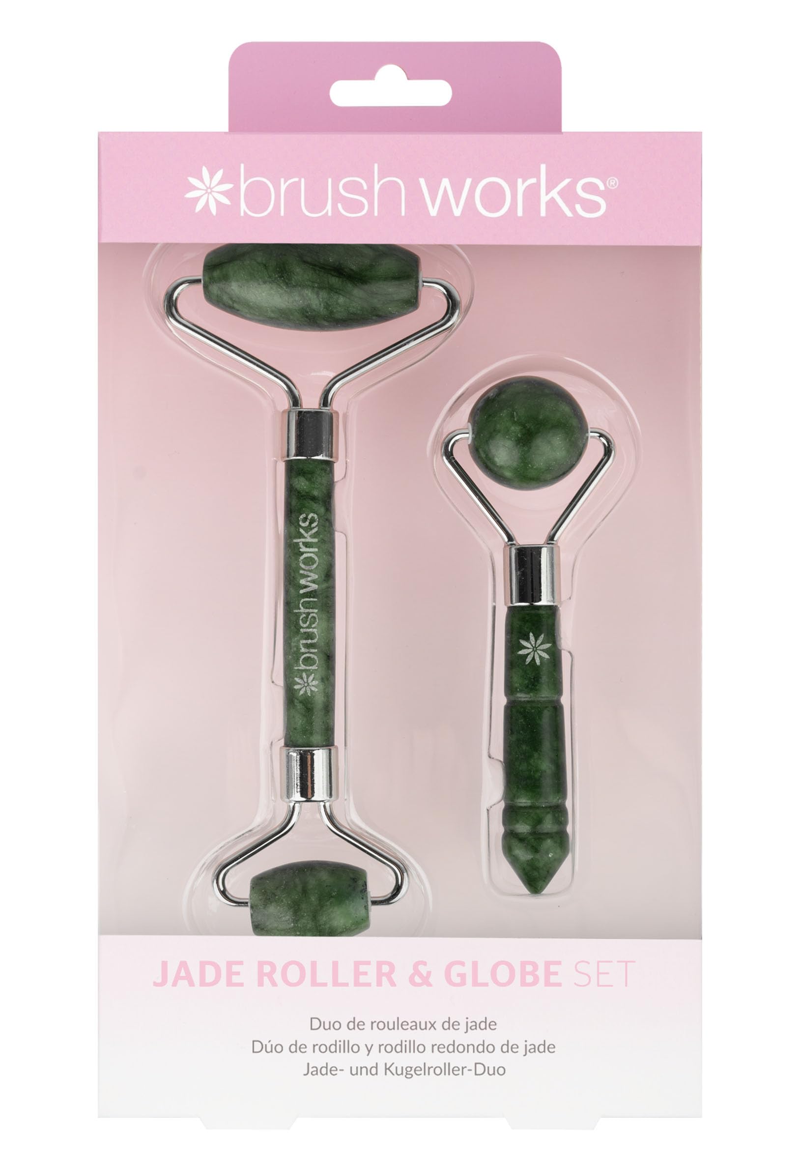 Brushworks Jade Roller & Globe Set, Pink, One Size