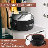 Ohiyoo Large Round Foldable Felt Hat Box Storage with Lid Dark Grey Toy Clothes view 2