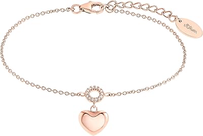 s.Oliver Armband 925 Sterling Silber/Edelstahl für Damen, Armschmuck, Herz, Kommt in Schmuck Geschenk Box