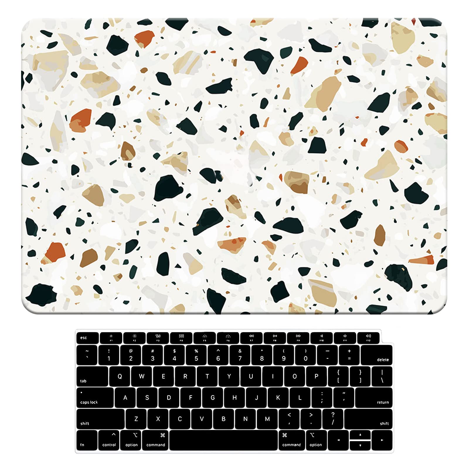 BYCeKe Compatible with MacBook Air 13 inch Case 2022 2021 2020 2019 2018 Release M1 A2337 A2179 A1932 with Retina Display Touch ID, Plastic Hard Shell Snap-On Protective Case & Keyboard Cover, Stones — image 1