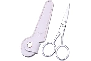 TAKESY Women's Stainless Steel 4.0" Eyebrow Scissors - Small Beauty Trimmer for Brow & Eyelash and Facial Hair