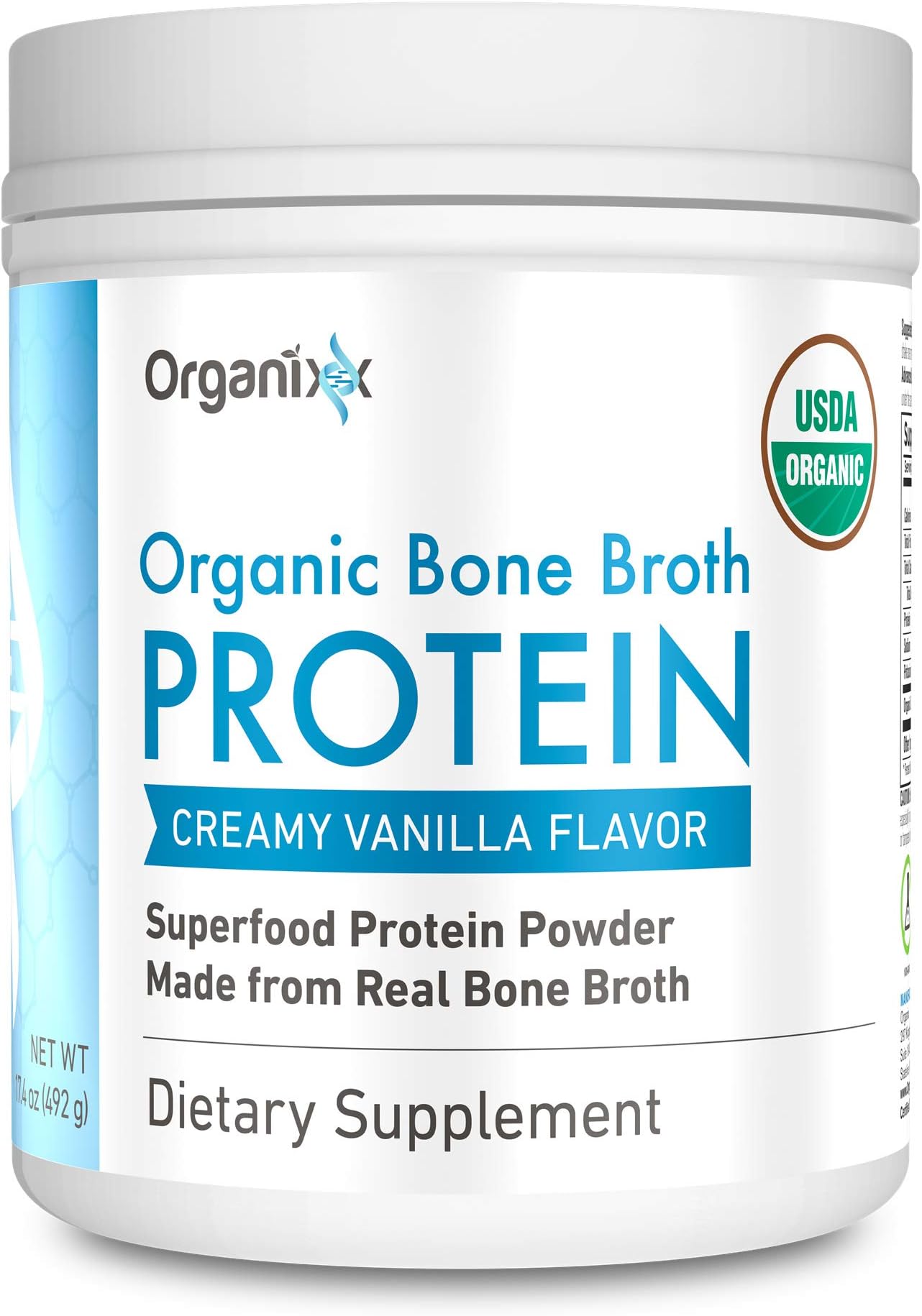 Organixx Bone Broth Protein Powder - Low-Carb Keto Shake - Superfood - Made from Real Bone Broth - Gluten-Free - Non-GMO