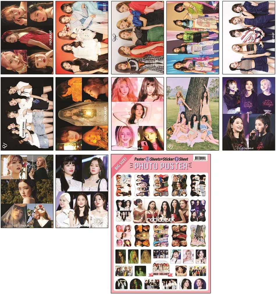 IDOLPARK K-POP Idol Group 2021 New 12 Poster & 1 Sticker Set (All A3 Size) (REDVELVET)