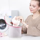 flintronic 3 x Cylindrical Laundry Bags with Zip - Mesh Washing Net Set view 6