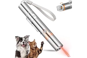 Koackl Cat Toy Pointer for Indoor, USB Rechargeable Cat Toy, 3 Light Colors Cat Interactive Toys for Dogs, Cats, Pet Chase Toy for Fun Playing Training Exercise Indoors