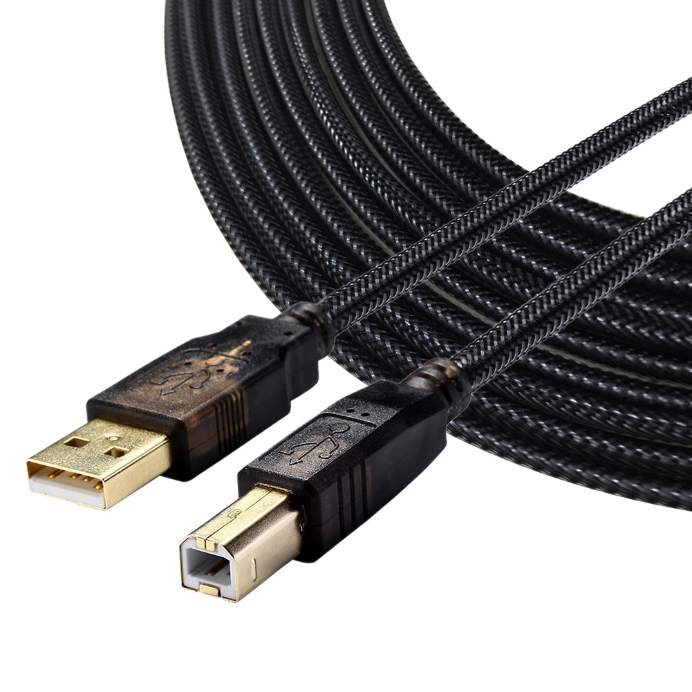 baolongking USB Printer Cable, USB 2.0 A-Male to B-Male Scanner Cord for HP, Canon, Lexmark, Epson, Dell, Xerox, Samsung etc, 7.5m