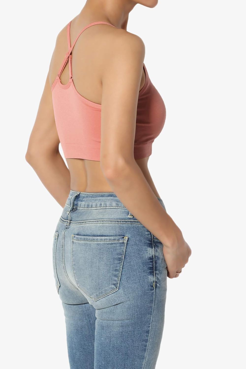 brown spaghetti strap crop top