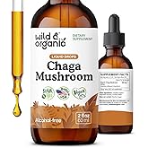 Wild & Organic Chaga Mushroom Tincture - Immune Support with Chaga Mushroom Extract Liquid - Immunity Drops Supplement - Vegan, Sugar & Alcohol-Free - 2 fl oz