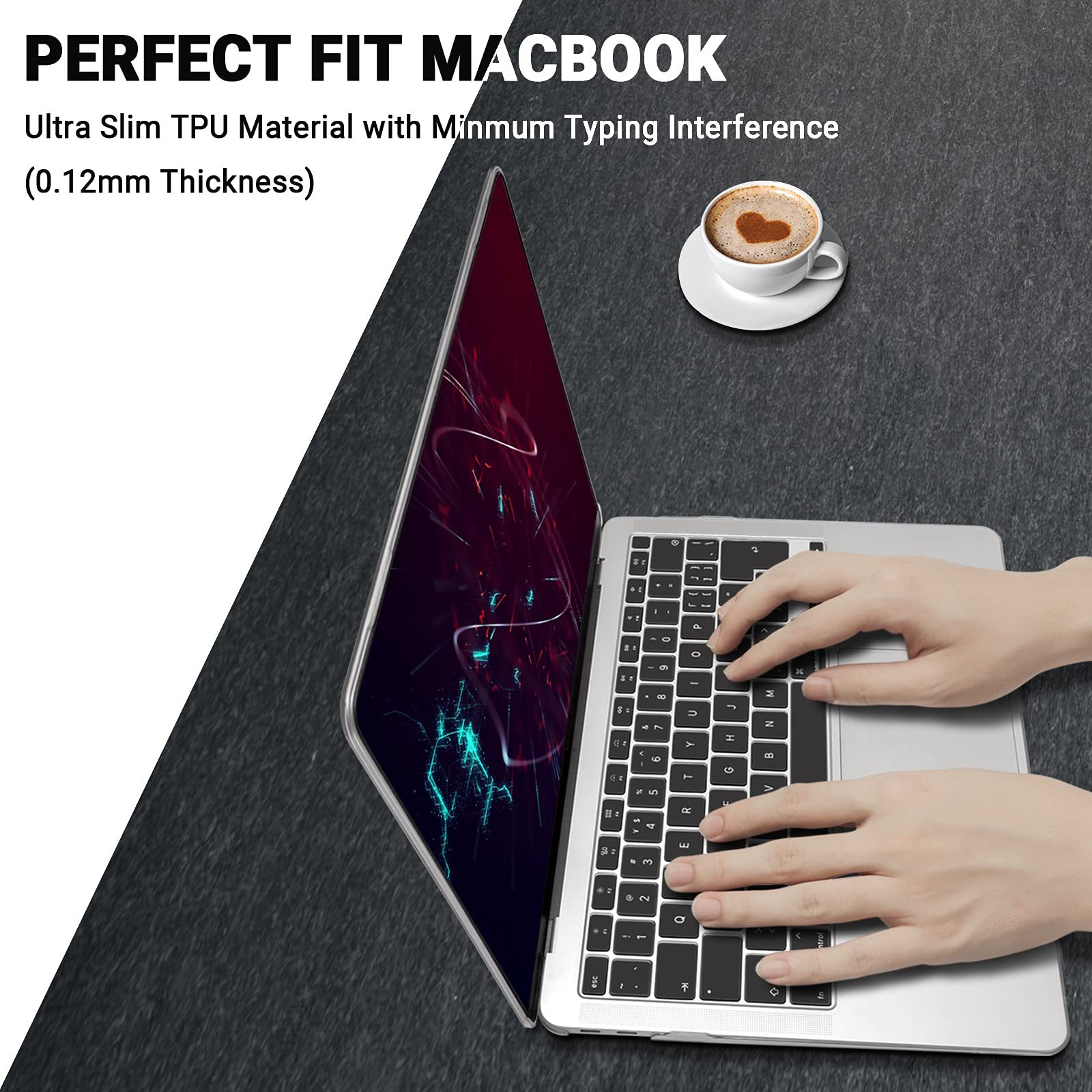 ZYB Ultra Thin TPU Keyboard Protector, High Transparency Dustproof MacBook Keyboard Cover for MacBook Air 13 13.6 15.3 2022-2025 M4 M3 M2, 2021-2025 MacBook Pro 14/16 M4 M3 M2 M1 QWERTZ EU