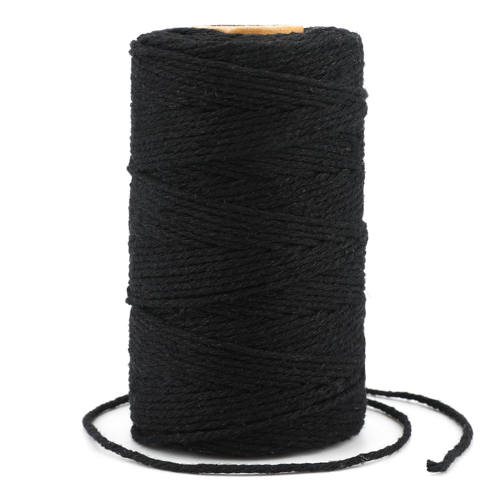 KINGLAKE 100m Black Cotton String, 2mm Butchers String Kitchen Bakers Twine for Crafts, Baking, Gift Wrapping, Gardening, Knitting, Wall Hanging, Cooking Meat