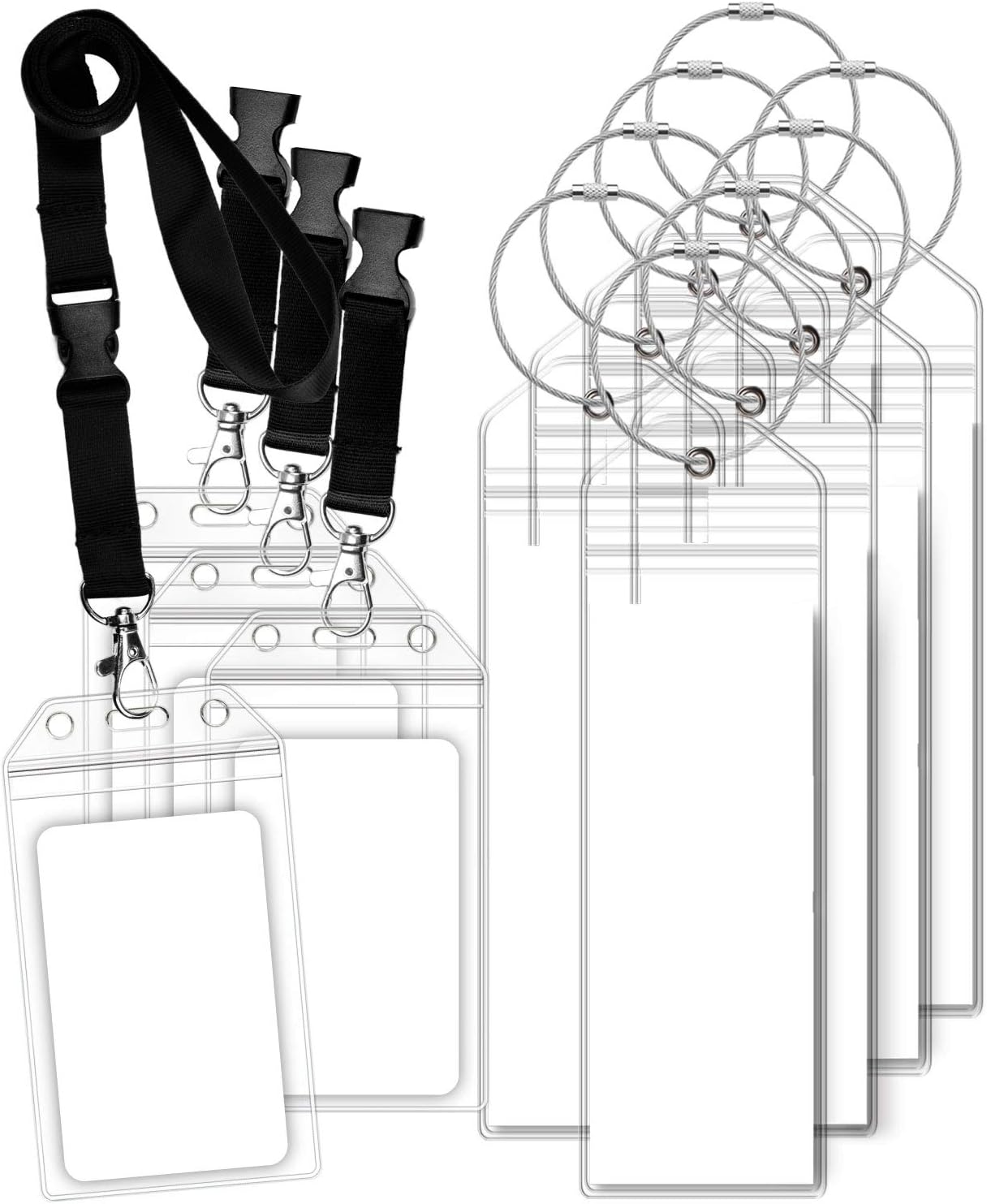 GreatShield Luggage Tags, ID Batch Holder with Lanyard