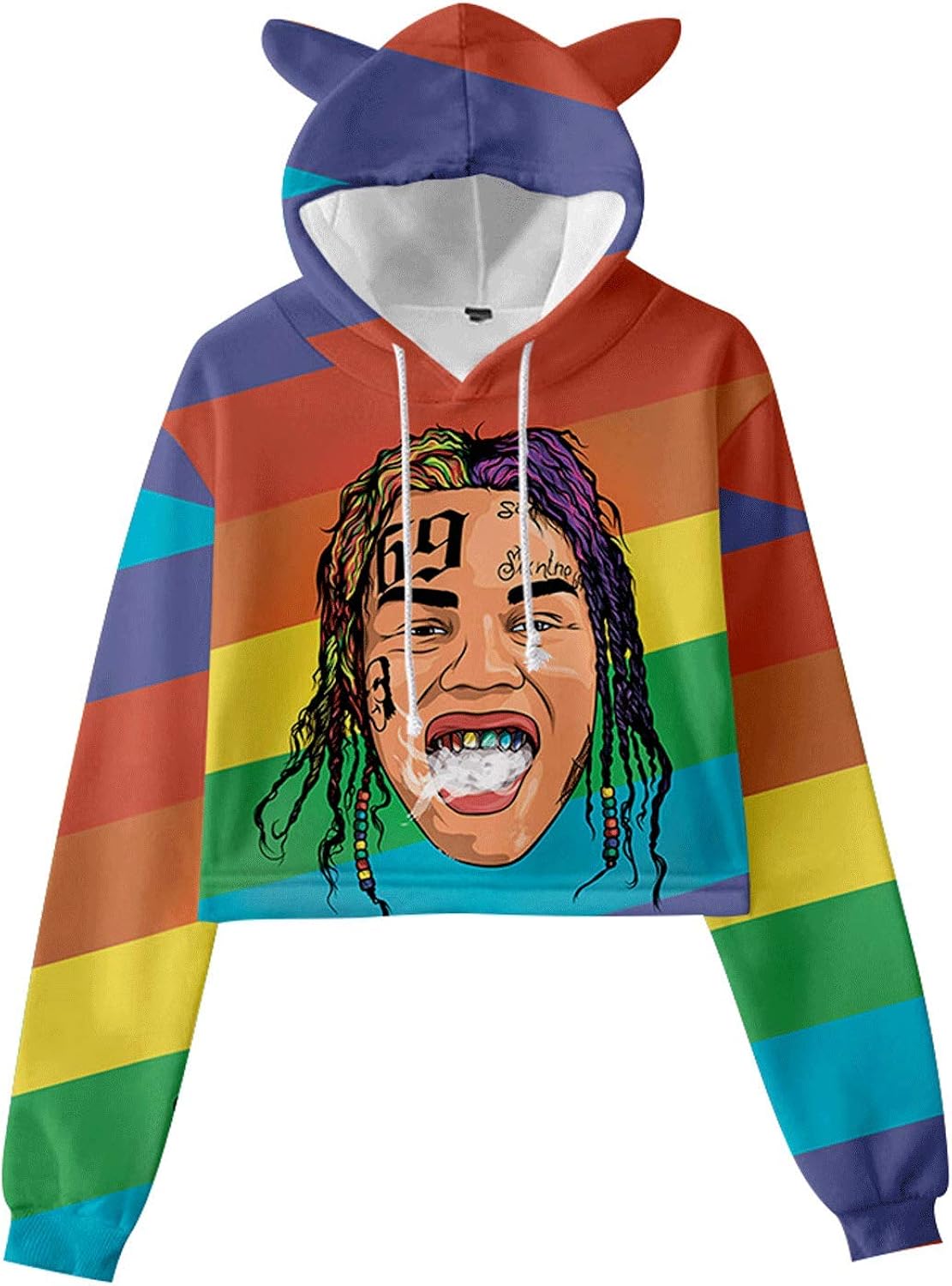 Girls Kids Clothes Ladies 3D Sweatshirt, Rapper 6Ix9Ine Hoodie Pullover ...