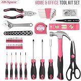 Hi-Spec 56pc Pink Home & Office DIY Tool Kit Set - Complete Hand Tools view 2