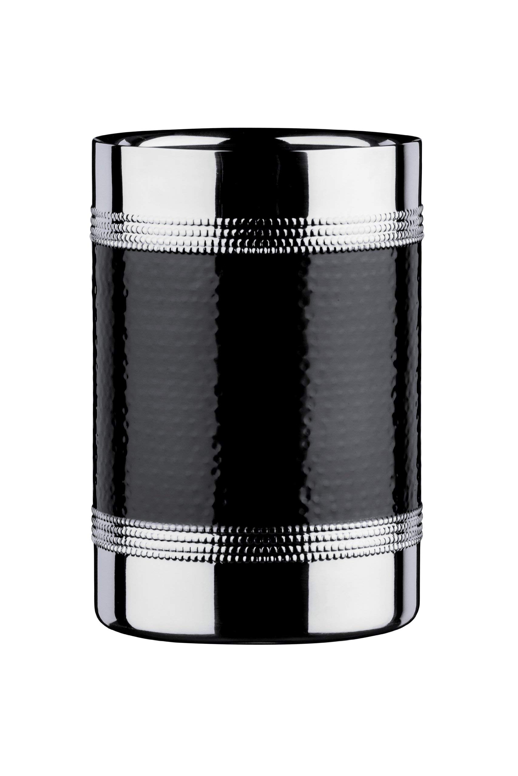 Premier Housewares Bottle Cooler with Hammered Black Band Stainless Steel