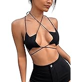 Rave Star Top for Women - Sexy Halter Crop Backless Bra Music Festival Crisscross Straps Concert Outfits