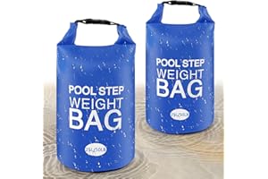 RGJ 2 Pack Universal Pool Step Weights, 25L/50LB No Breaken Pool Ladder Weights for Above Ground Pools, Waterproof Pool Sand Stair Weights for Pool Steps, Easy&Quick Fill Sand (Blue)