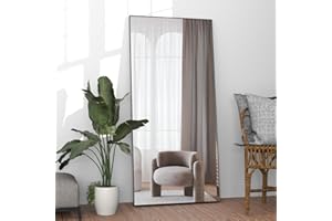 NEUWEABY Full Length Mirror 65"x24" Floor Mirror Large Black Mirror Body Rectangle Mirror for Bedroom Living Room Standing Hanging or Leaning Against Wall Aluminum Alloy Frame