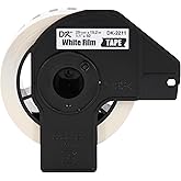 Brother Genuine DK-2211 Continuous Length Black on White Film Tape for Brother QL Label Printers, 1.1" x 50' (29mm x 15.2M), 1 Roll per Box, DK2211