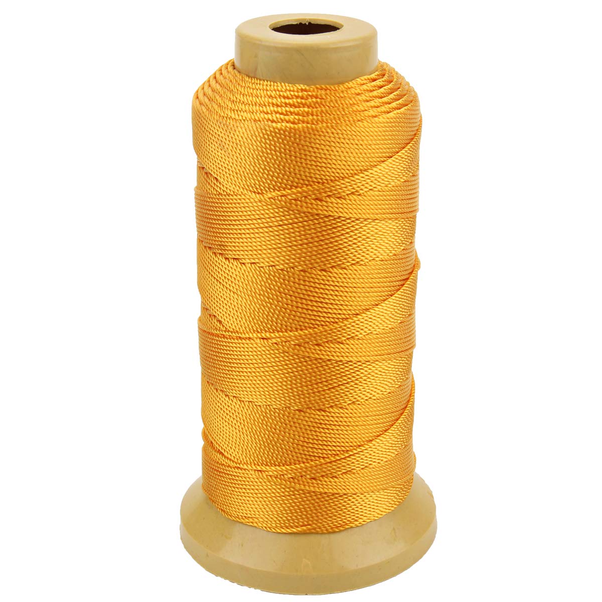 McFanBe 656 Feet Twisted Nylon Line Twine String Cord for Gardening Marking DIY Projects Crafting Masonry (1mm-656 feet, Golden)