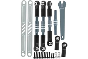 RCYouHott RC Turnbuckles Camber Links Upgrades Part for ECX 1/10 2WD Ruckus,Axe,Brutus,Circuit,AMP MT,AMP DB,AMP Crush,K&N Torment,Aluminum Turnbuckles Camber Links Hops Up,Titanium