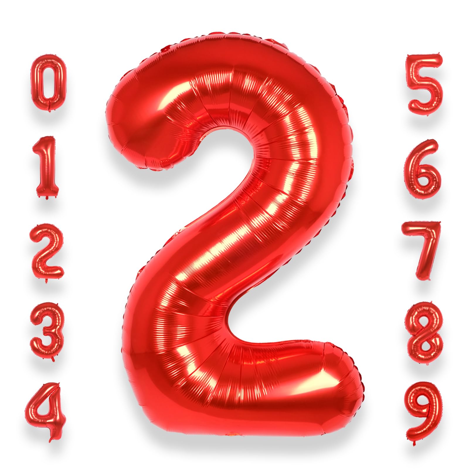 Photo 1 of AULE 40 Inch Big Red 2 Balloon Number Large Foil Helium Number Balloons 0-9 Jumbo Giant Happy 2nd Birthday Party Decorations for Boy or Girl Huge Mylar Anniversary Party Supplies