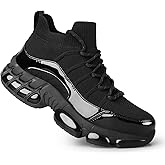 Ayekdeo Steel Toe Shoes for Women Comfortable Non Slip Safety Work Shoes Air Cushion Sneakers Indestructible Industrial Construction Footwear