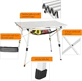 Portal Folding Camping Table 90x53 cm with Adjustable Legs Aluminium view 5