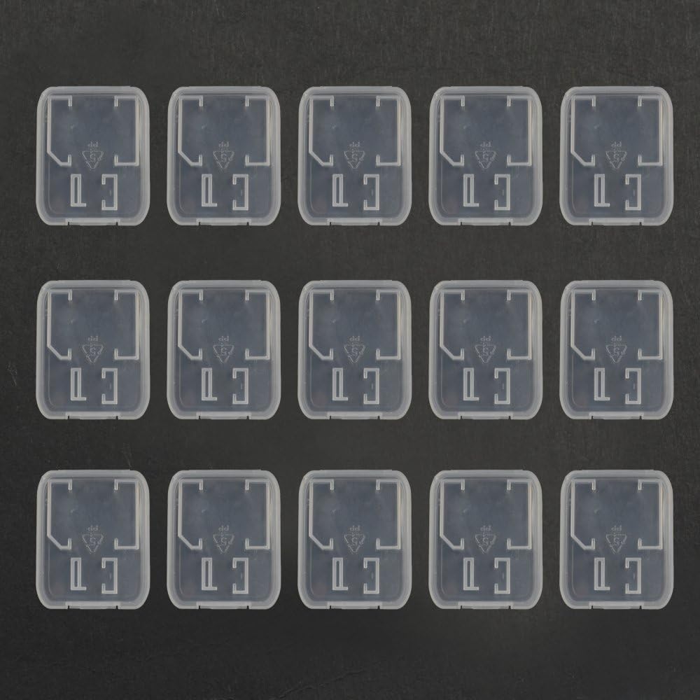 vipexcellence8 Clear Plastic Memory Card Case Holder for SD Micro SD T-Flash Card Pack of 15 PCS
