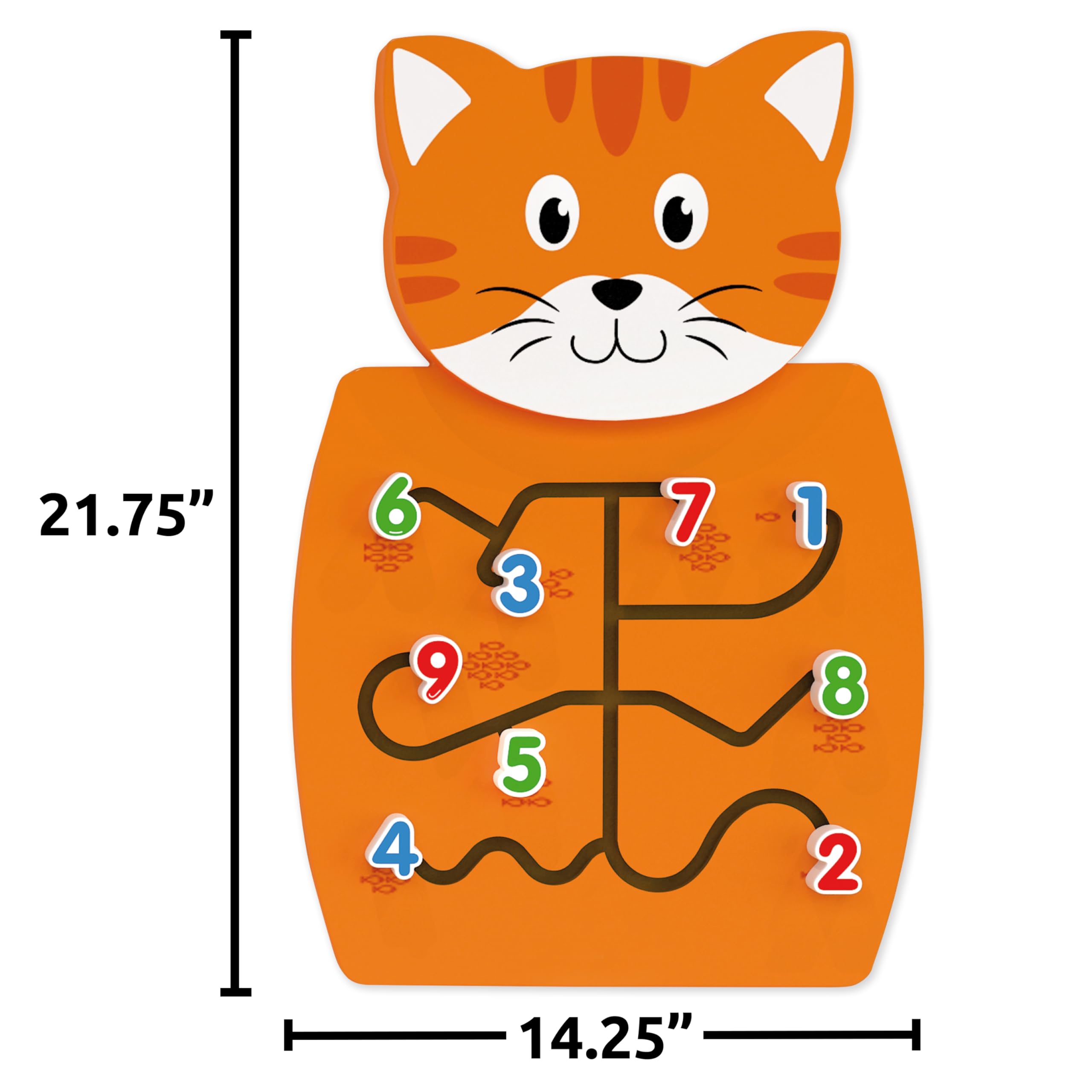 LEARNING ADVANTAGE Cat Activity Wall Panel - 18m+ - Toddler Activity Center - Wall-Mounted Toy - Busy Board Decor for Bedrooms, Daycares and Play Areas