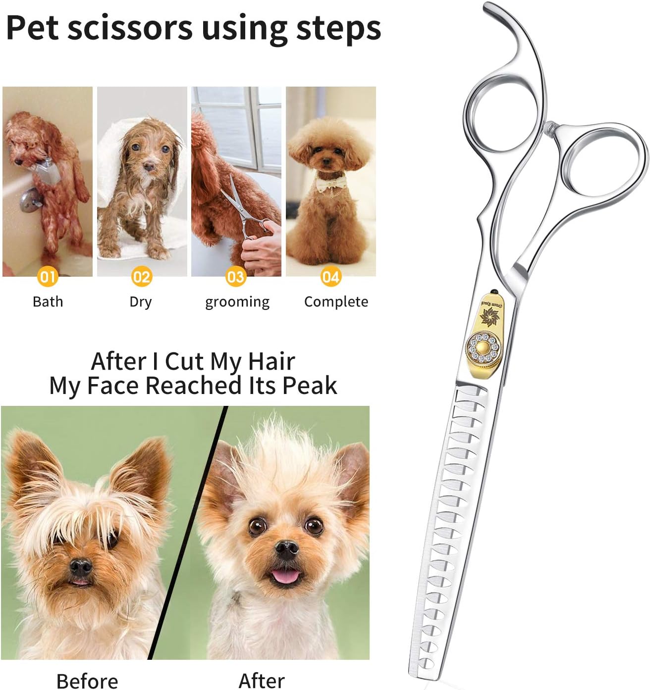 Dream Reach Professional 7″ Dog Grooming Scissors Thinning/Blending