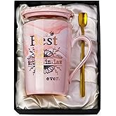 Mother in Law Birthday Gifts, Best Mother In Law Ever Mug, 14oz Pink Marble Mom Mug with Gold Print, Mom Gifts from Daughter-In-Law or Son-In-Law, Wedding Valentine Coffee Cup Present, Nice Gift Boxed