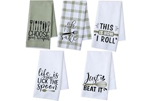 5Pcs Funny Kitchen Dish Towel Set Absorbent Quick Dry Cloth Dish Tea Towels Reusable Bar Hand Dishcloths Decor for Bathroom K
