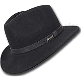 Oztrala】Australian Wool Felt HAT Outback Vintage Classic Fedora Men Leather Band Cowboy HW01 US