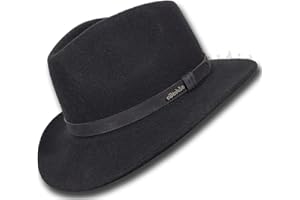 Oztrala】Australian Wool Felt HAT Outback Vintage Classic Fedora Men Leather Band Cowboy HW01 US