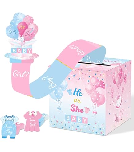 Yadiana 36 Inch Gender Reveal Balloon - Black Boy Or Girl Confetti Balloon For Baby Shower Parties