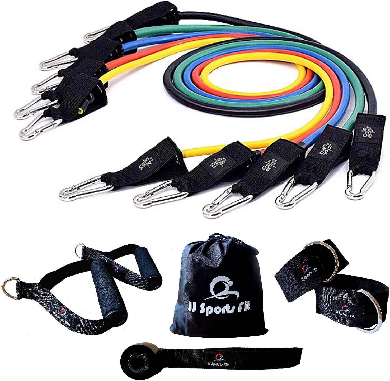 JJSportsFit ✅ 5 Exercise Resistance Tubes Set