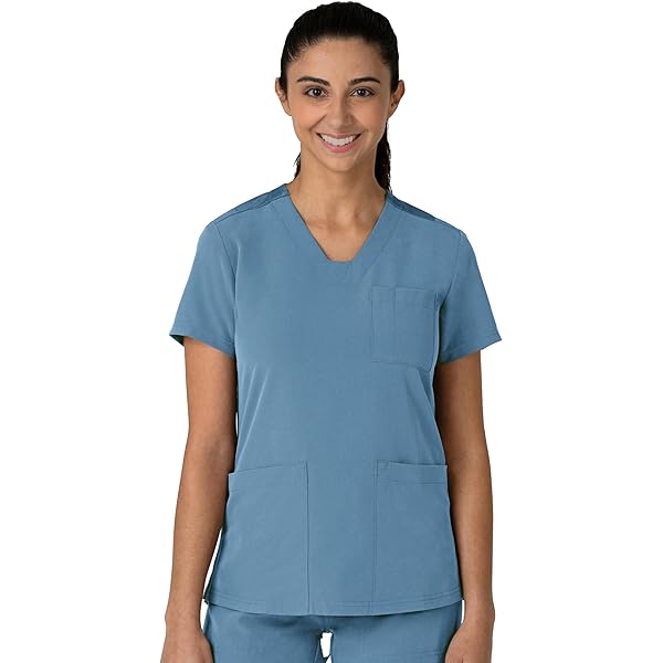 Amazon.com: KOI Basics Women's 4 Pocket Katie Mock Wrap Scrub Top