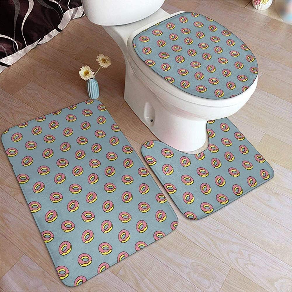 Wusond Odd Future Donut Wallpaper Bathroom Pad 3 Piece Set Non Slip Floor Mat Amazon Co Uk Kitchen Home