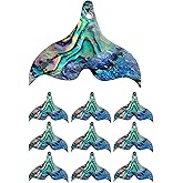 UCCKEYI Colorful Abalone Mermaid Tail Charms Fish Tail Pendant Charms Beads Accessories for DIY Craft Anklet Necklace Bracelet Findings Making (10)