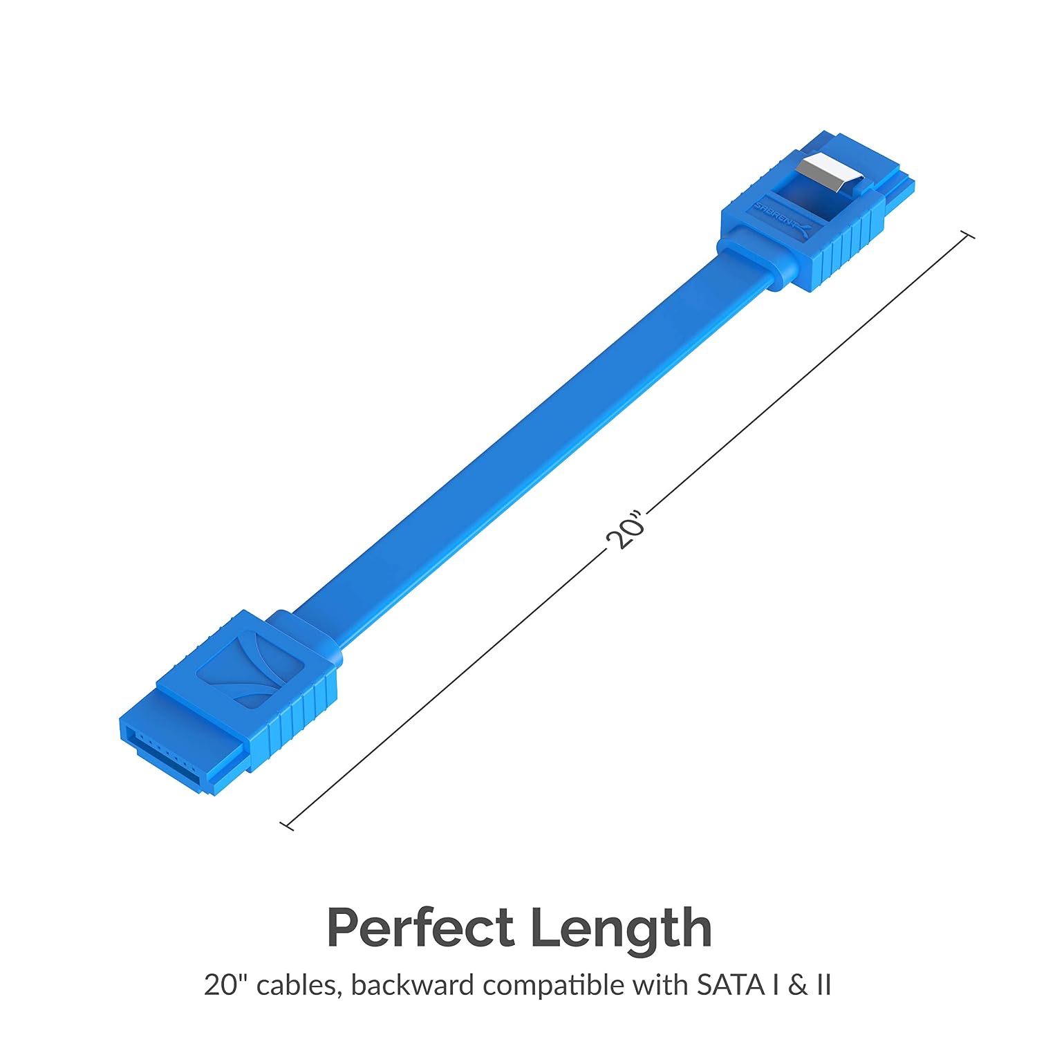 SABRENT 6Gbps SATA III Cable (3 Pack), 50 cm, Blue with Locking Latch for HDD/SSD, SATA I & II, Straight - Image 5