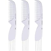 Cricket FF60 Friction Free Lift and Tease Comb - Teasing Lifting Comb with Metal Teeth for Volume and Texture, Reduces Friction and Damage, Set of 3, Ideal for Teasing and Styling All Hair Types