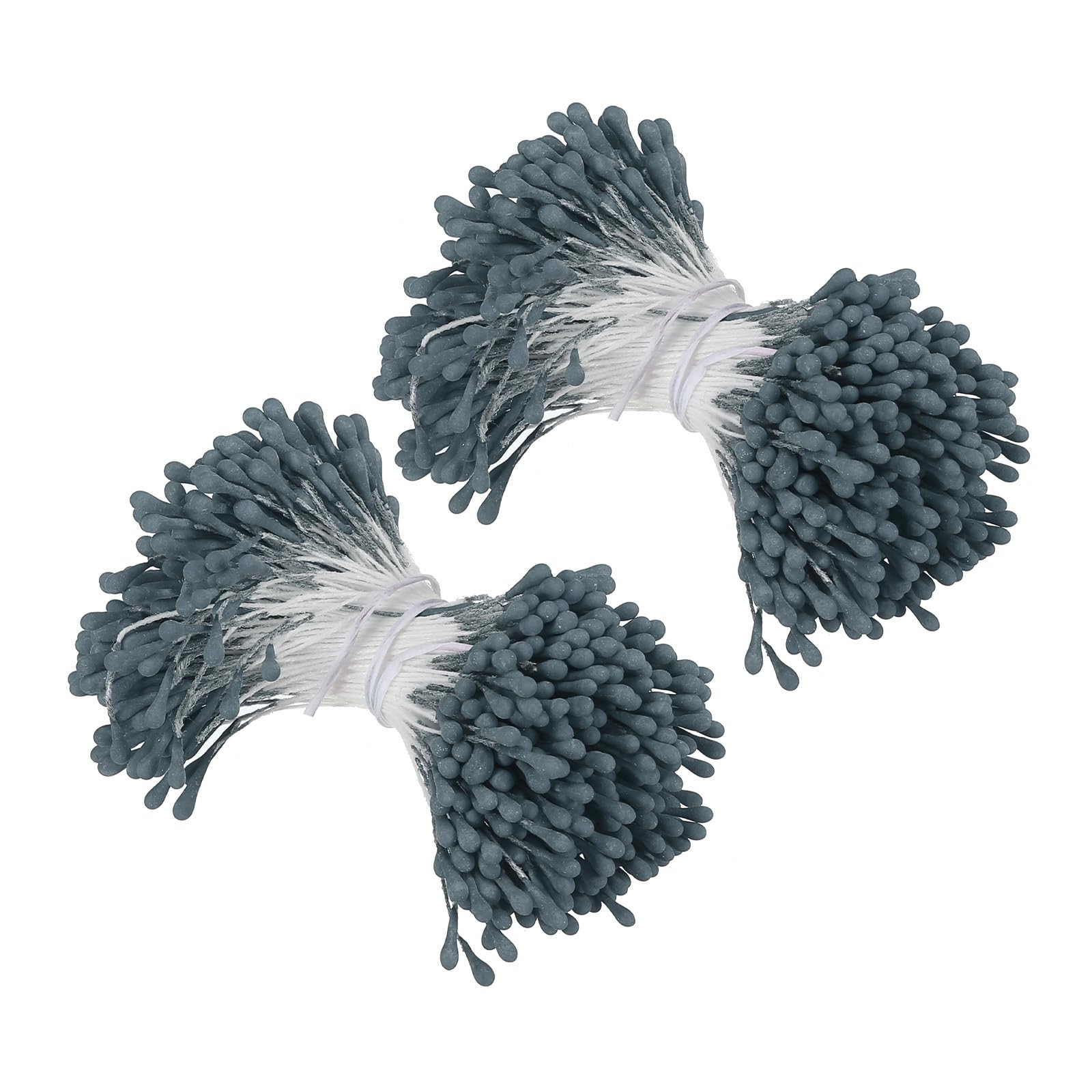 PATIKIL 2mm Double Heads Flower Stamen, 700 Pcs Artificial Flower Stamen Pistil Matt Pearl Floral Stamen for DIY Christmas Card Wedding Decor, Dark Blue