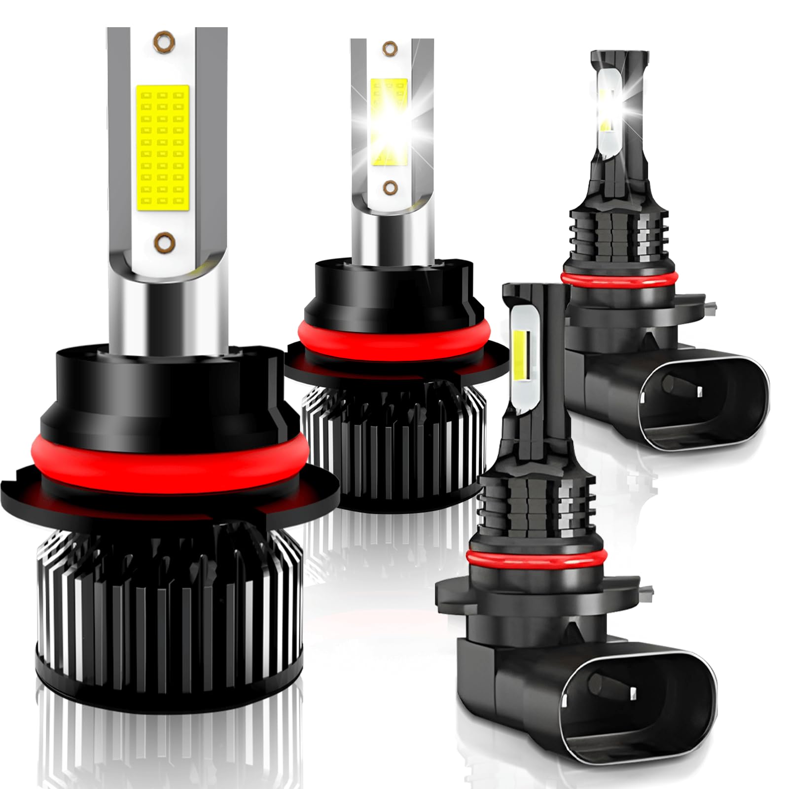 Photo 1 of KAUNBAST Compatible for 1997 1998 1999 2000 2001 2002 2003 Ford F150 F250 F350 F450 Light Bulbs, 9007 HB5 High Low Beam 9006/9145 Fog Lights, 6500K Light Combo Kit, Plug n Play, 4-Pack