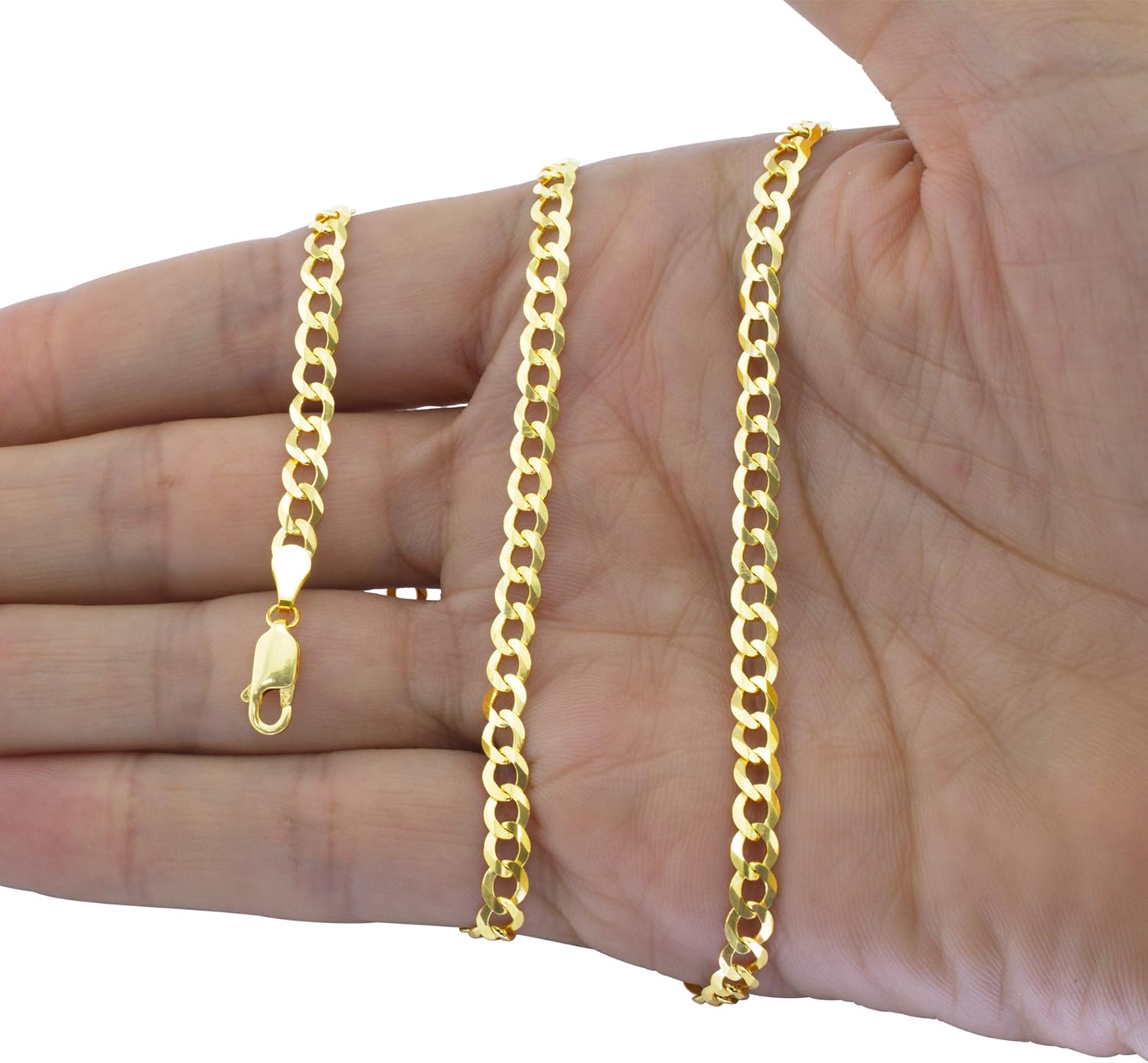Nuragold 14k Yellow Gold 5mm Solid Cuban Curb Link Chain Bracelet or Anklet, Mens Womens Lobster Lock 8" 8.5" 9": Jewelry